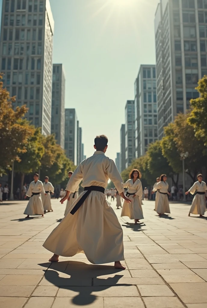 Ultra-high resolution, outdoor martial arts training ground, many people audience, Chinese ancient costumes, (old people, young people, men, women) ancient costumes, martial arts, (facial expressions: contempt, disdain) close-up. Chinese ancient style, martial arts style. 8K