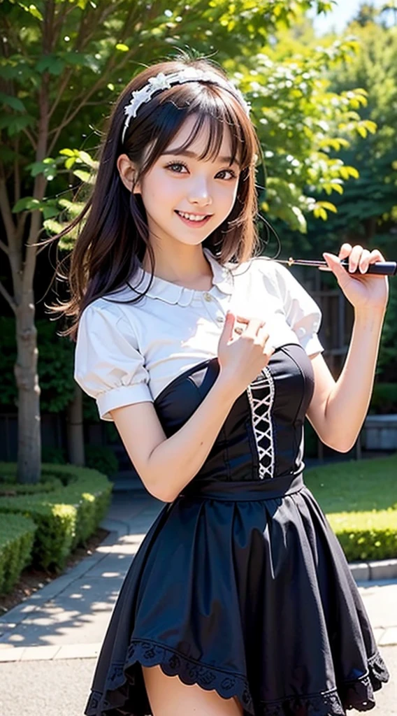 hight resolution、high-level image quality、in 8K、Real live-action、Raw photography、top-quality、​masterpiece、超A high resolution、Raw photo、ren、Beautiful fece、masutepiece、((Obscene content))、For adults、charm of 、absurderes、((((Japan elementary school students))))、Japan Girl、((8years old))、((with round face))、((Tanuki face))、((Cute little face))、(((((embarassed expression)))))、de pele branca、((chubby figure))、Juvenile physique、小柄，Smaller chest、kne、 thighs thighs thighs thighs、独奏、fullllbody、Very nice、 ((Pubic area))、(Mansuji)、((maid clothes))、（Photorealsitic：1.37）、Photon mapping、Realistic、Radio City、Physically Based Rendering、depth of field rally background、a picture、(((a junior idol in Japan)))、Sparkling eyes、shiny lip、too bright natural light、The Bright Sun、Too bright sunlight、(((((8years old)))))、(((Pubic area)))、(Mansuji)、Alone,((Wearing a black maid costume))、White ruffled headband、((Apron with white ruffles))、((a black choker))、Standing、Show off、Open your legs、Open your crotch、Show off、Show off、（Flowers in the background）