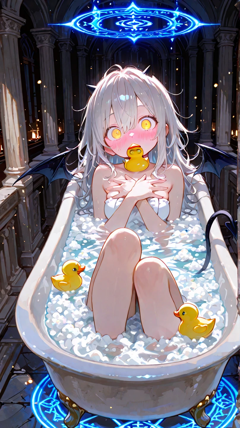 Heat After Sex, masterpiece, best quality, ultra-detailed, 1girl(kokkoro, lovely small breasts, naked body,   white hair, short hair, pink eyes),  unconsciouness , a pained face,  open mouth,  ahegao, Saliva, headback,head tilt, solo, nude,in the  cave,ritual, candle, dark, dark light,  on the  altar(stone), lie down, lying,   wet body (sweat, cum), cumdrip from her pussy 