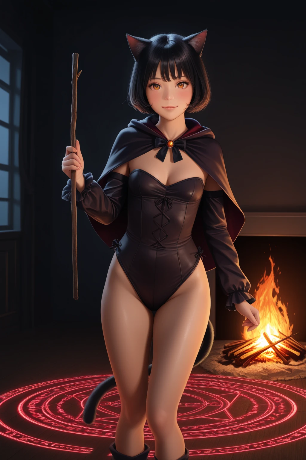 (best quality, masterpiece), vibrant colors, adult woman (((kiernan shipka)), sensual skinny "red riding hood", thick eyebrows, long red cape, very short blonde hair, dark forest at night, (nsfw:1.75), (undressed:1.4), nasty, lewd, provocative, nudity, gorgeous, pixar, very pale skin, large wide hips, sensual, seductive, provocative, (covered chest:1.5), covered breasts
