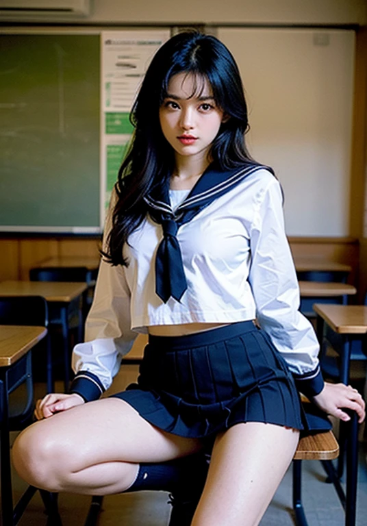 (raw photo:1.4), (photorealistic:1.3),(masterpiece), best quality, highest quality, extremely detailed CG unity 8k wallpaper, detailed and intricate, original,highres,
\\
1girl,solo,(16yo),extremely detailed_eyes, fingernails,medium breasts,(eyeliner:0.5),(blush:0.5),black hair,long hair,hairclip, looking at viewer,NSFW,
\\
highschool,student,school uniform, sailor collar,bobby socks,school bag,skirt, plaid, plaid skirt,knees up,sitting,
\\
street, subway station, shop border, akihabara \(tokyo\), shibuya \(tokyo\), shinjuku \(tokyo\),
\\
beautifully detailed background,depth of field,loli:0.1,realistic:1.3,(ambient light:1),(neon lights:0.1),(HDR:1),(Studio Lighting:1.5),(pantyshot:1.2),from below,full body,