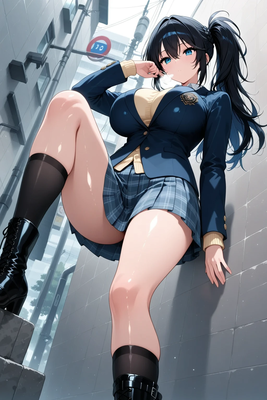 ((nsfw, masterpiece, best quality)), (photo realistic), best shadow, high detail, very detailed, (nice hands, perfect hands), (POV, face focus:1.4), ((1girl and 1 boy)), beautiful girl, 18 years old, deep blue eyes, (black straight long hair:1.5), (normal breasts:1.1), glossy skin, ((view from below:1.5)), (very slender:1.3), (beautiful adolt face:1.3), famous idol, thin lips, detailed facial features, Crisp focus, perfect beautiful body and face, pink small nipple, beautiful face, perfectly in focus, long bangs, underhair, (in the hotel:1.3), all body, (ahegao:1.2), (sweat:1.5), ((woman on top:1.5)), ((penis)), ((vaginal)), ((sex:1.5)), (school suit:1.5), hair between eyes, (cum overflow from crotch:1.5), ((skirt lift)), (open mouth:1.3), (show off nipple), spread crotch, on the bed, (drool:1.3)