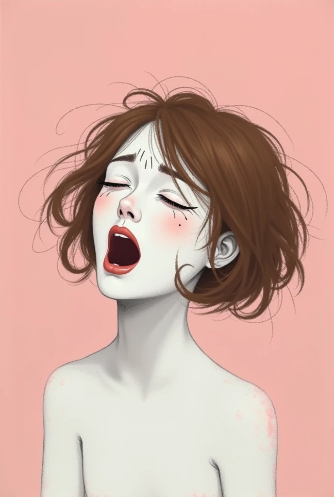 <lora:SexyMouth_v1:0.18>, sexymouth, <lora:Incase [MockAi - v1.0]:0.75> , western artstyle, semi-realistic facial structure, painterly style, (painterly style:1.2), (thick lineart), (muted colors:1.3), BREAK intricate details, muted colors, open mouth, (open eyes:1.3), saliva, woman, (cumshot, cum, cum on tongue), small breasts, puffy nipples, ginger, ((topples, nude breasts)), tongue out, view from above, masterpiece, best quality, perfect lighting, cinematic lighting, teen, (long hair)