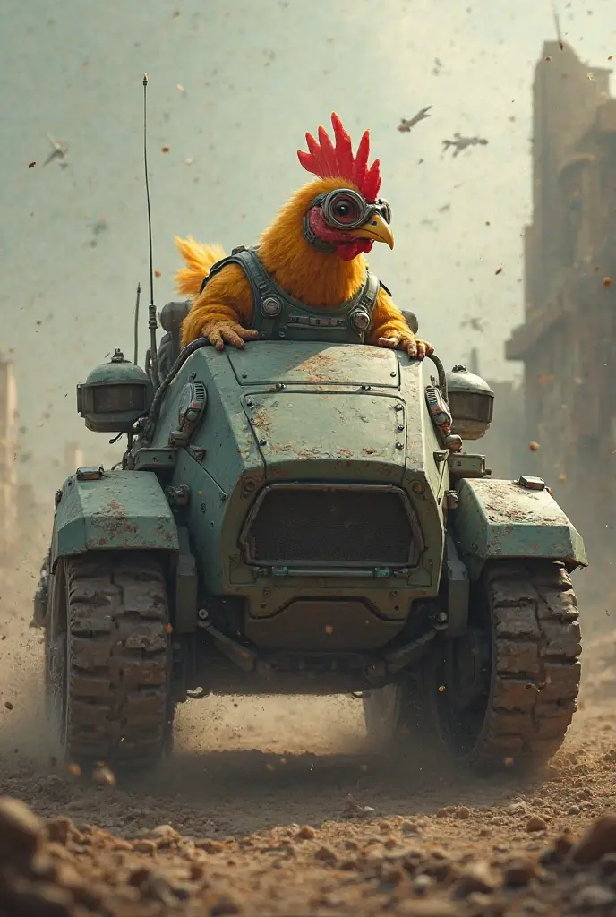 Tank and budgerigar
