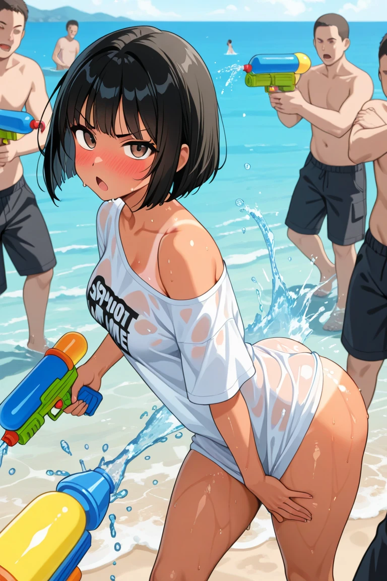 (((1woman))),(((solo woman))), Photo of a indonesian female with saggy breasts, (((((diving))))) & (((catching the ball))) in the middle of(soccer field), 20yo,petite, skinny, slender body, short body, tanned skin, dimples, light, detailed face, embarrassed face, ((looking sad)), ((crying)), (scream), (tears), (((hands up))), Perfect breasts, small breasts, natural breasts, big nipples, A cup, (((hijab))),(((glasses))), (nude), (((cotton bra))), (((cotton panties))), (((goalkeeper gloves))), (sweat:1), (wet)