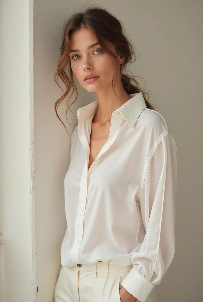 Valeria
Age: Around 30 years.
Hair: Dark blonde, wavy and medium length.
Eyes: Green, with an expression of constant concern.
Height: Medium height, with a slender figure.
Clothing: Prefers simple dresses or sets of light-colored pants and blouses. Her style is feminine and discreet.