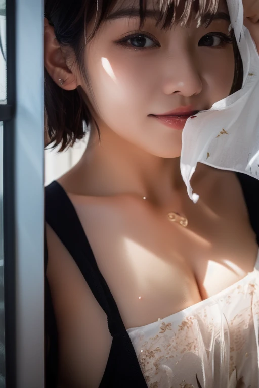 ((highest quality)), ((masterpiece)), (be familiar with), A woman sucking a realistic penis with her mouth、perfect face,  detailed face、 beautiful detail eyes、realistic skin texture,　exotic face、Asian、super sexy、blush 2.0、Fair skin、multiple moles、28 years old、 wet skin:2.0、wet hair:2.0、very short hair、Completely naked、hands touch the body、ecstatic expression、Drool、Sweat