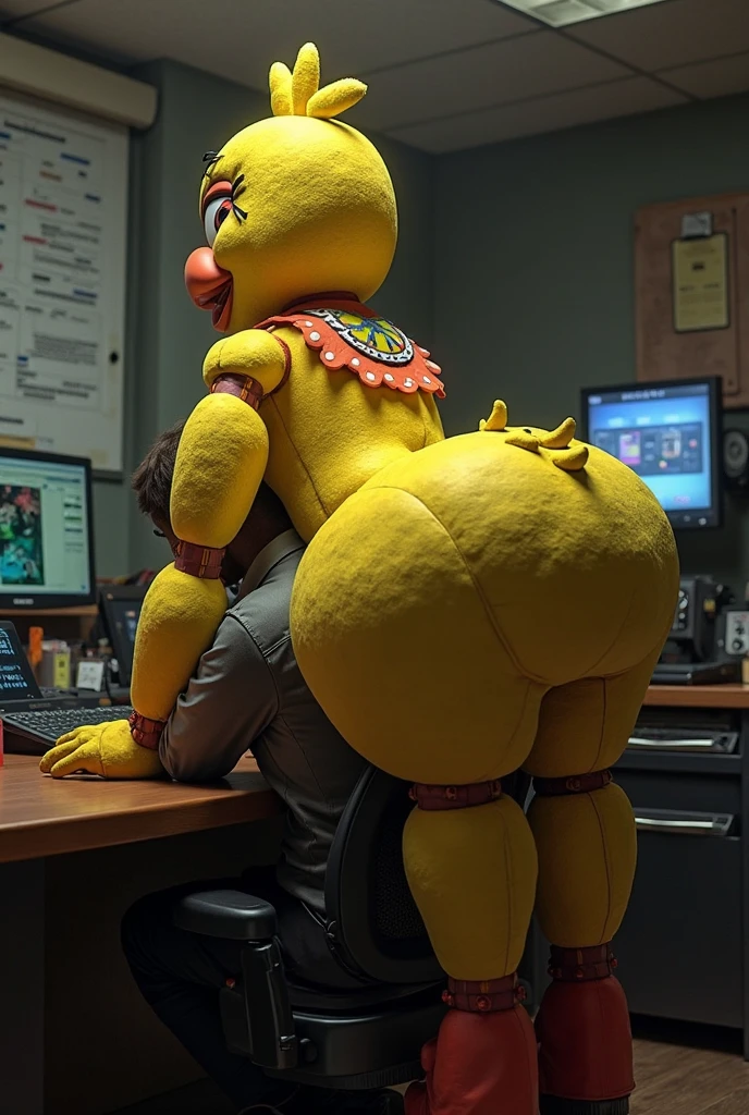 Renamon, digimon, furry, yellow fur, huge , big booty, piercings, tall, horny, slut, nude, full body, vhs_effect, office, POV, hot sex , reverse cow girl pose, pussy fuck, by_sligarthetiger