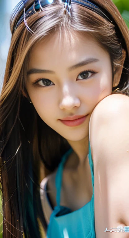 long hair girl,head portrait,halter neck sundress