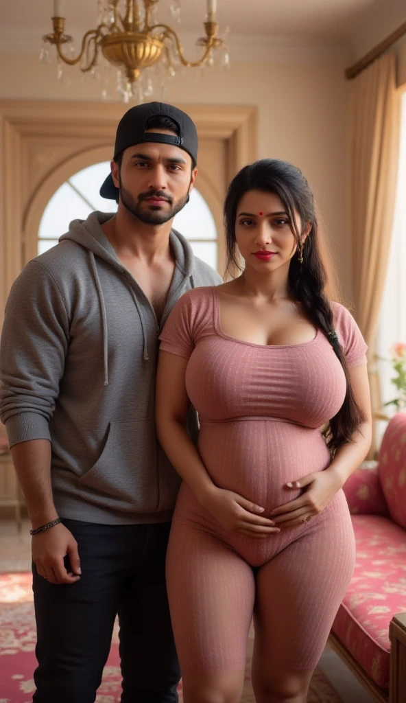 Masterpiece, A beauty pregnant Pakistan model, cute, romantic, best quality, 2others, naked couple, mature, adult, height difference, different pose sex, intimate, smile, happy, love, bedroom, night scene, man touch nipple, man with short hair, man with big penis realistic, woman with long black hair, woman with huge breast, open legs show pubic hairs, creampies pussy, dark hairy pussy, perfect anatomy
