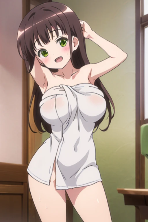 rompts
Copy
(masterpiece, best quality, high resolution, animescreencap, anime colored,), (perfect anatomy, beautiful detailed eyes, beautiful detailed body, beautiful breast, shiny skin), 1girl, black hair, bangs, large breasts, smiling, pink nipples, inverted nipples, arms up behind head, armpits, naked, looking at viewer, blushing, long hair,