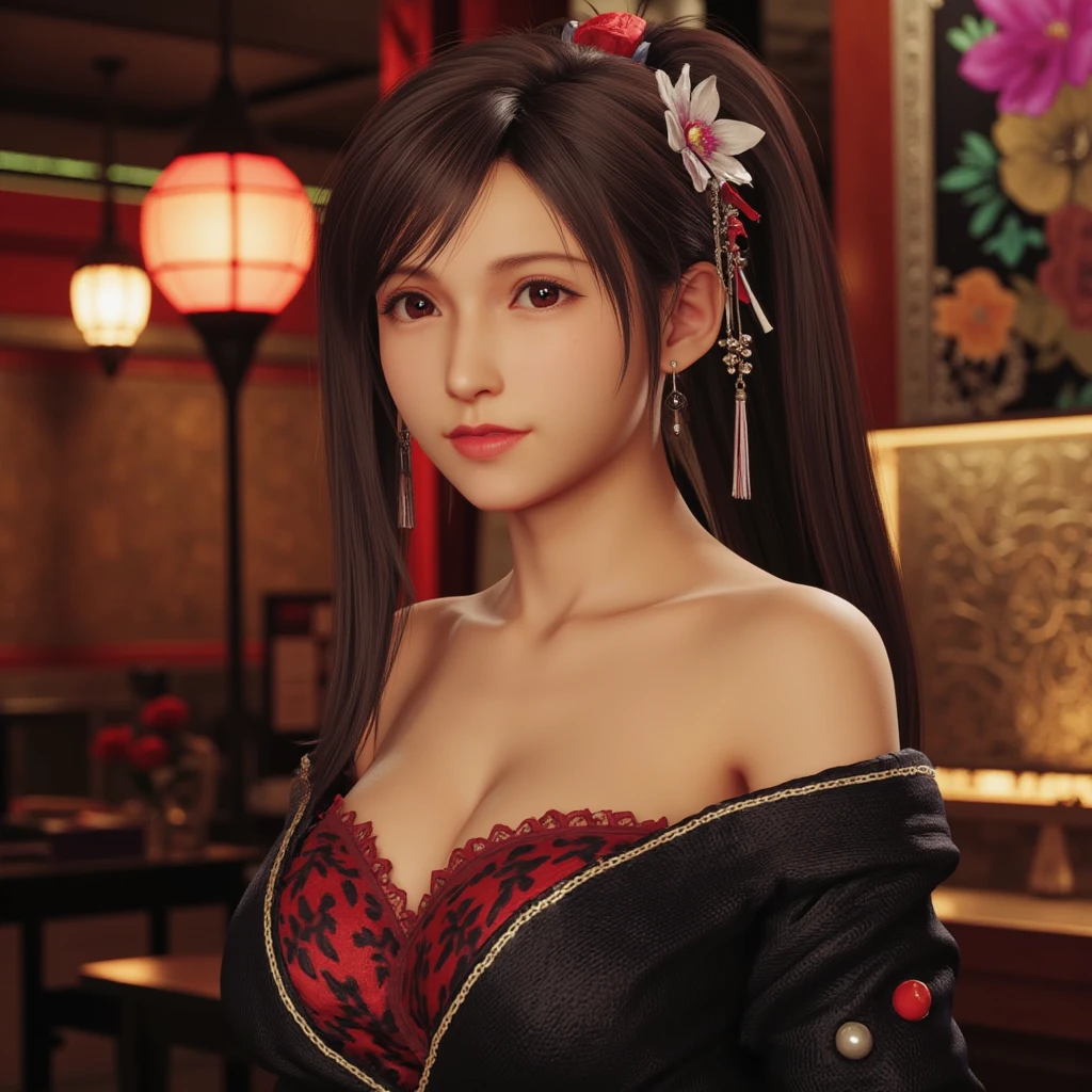 Ultra-realistic extremely detailed photo of a super cute and sexy mai woman with drinking wine at a night club and flirting and fancy posture, nighttime, beautiful cinematic lighting and breathtaking composition, enjoying the night life, 8k, extremely detailed eyes and facial features, cure facial expressions, blushing <lora:mai woman:0.8>
