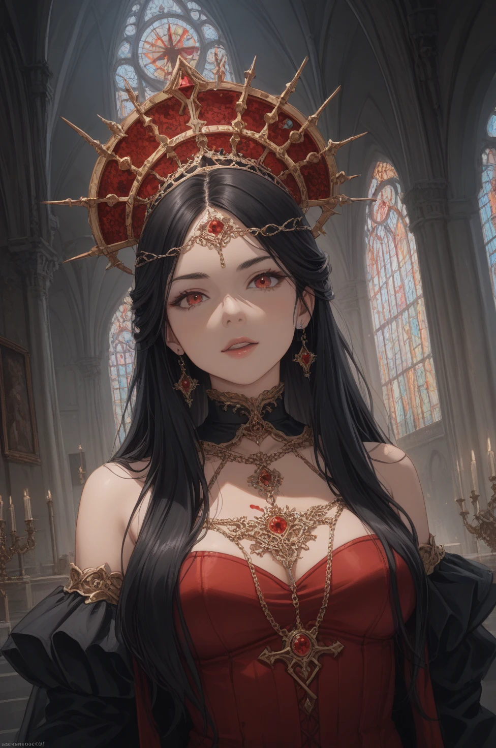 The vampire Lady Ursulla is an intriguing and enigmatic figure, surrounded by unique characteristics and a striking personality. With your pale skin and deep eyes, she embodies the essence of the vampire, carrying with it an air of mystery and seduction. Ursulla is known for its gothic and elegant style, que combina perfeitamente com sua personalidade intrigante e sofisticada. She has a magnetic presence, able to attract the attention of everyone around you. But beyond its imposing appearance, Ursulla is also a woman of great intelligence and insight.... She masters the art of persuasion and is able to influence other people with her captivating words and gestures...... No entanto, Existe uma dualidade em sua personalidade, because Ursulla is also a woman with a passionate and sensitive heart. Ela guarda segredos profundos, fueled by a constant search for love and true intimidation. Enfim, Vampire Lady Ursulla represents the fascinating combination of darkness and beauty, Strength and vulnerability, cativando a todos com seu encanto.