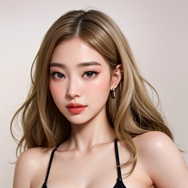 ((Best Quality, 8K, Masterpiece: 1.3)), Full Body, Focus Clear: 1.2, Outstanding Beauty: 1.4, Slender Abs: 1.2, ((Blonde, Big: 1.2)), Black Tank Top, Highly Detailed Face and Skin Texture, Detailed Eyes, Double Eyelids