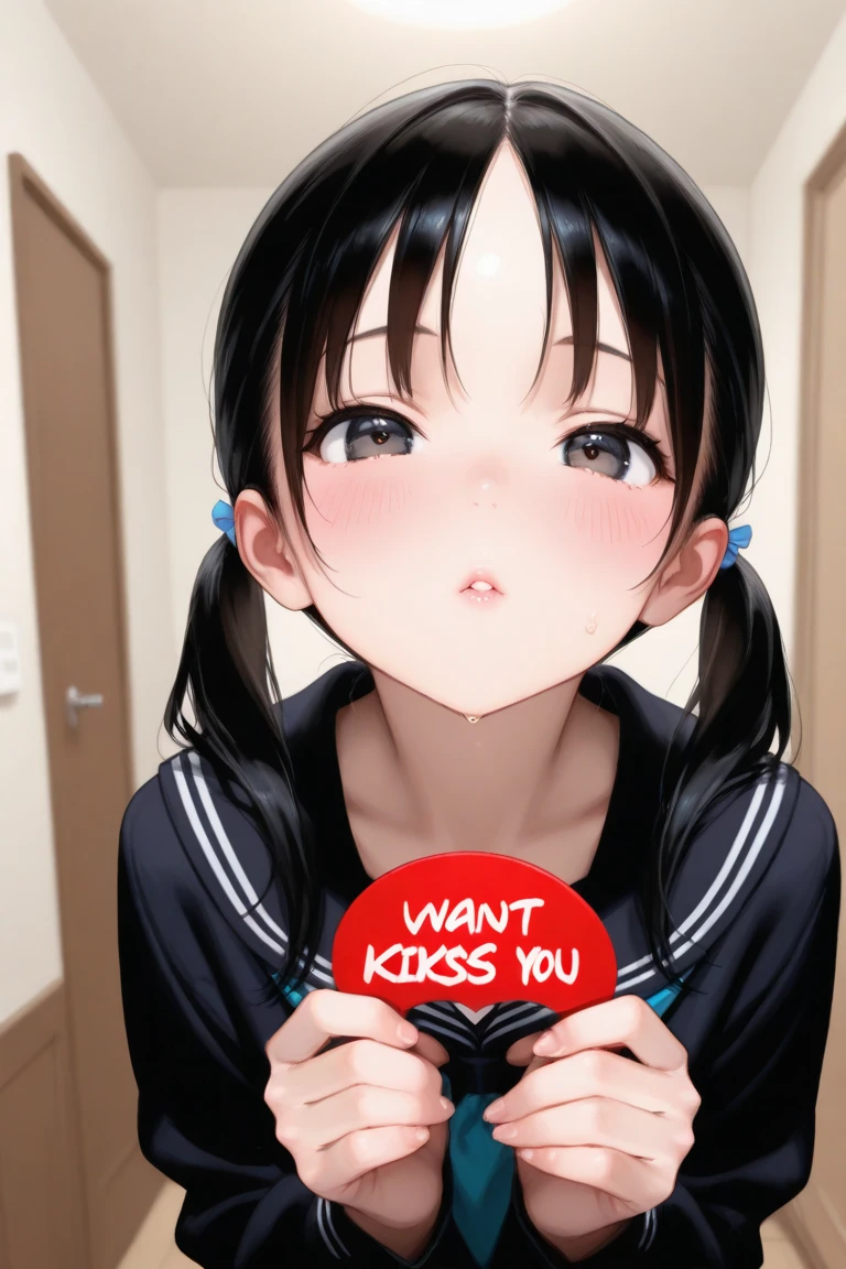nsfw, (POV oral sex with cum:1.3), (deep throat:1.3), (intense perfect fellatio:1.2), :>=, (1boy, full by:1.2), a pure innocent girl, very cute face, like a idol, blush, (school uniform:1.1), look up at viewer with lovingly gaze, arms behind the back, in front of 1penis with between viewer's legs, (mouth on the viewer's crotch completely:1.3), (perfect keeling under the desk completely, body is perfect into the desk, face come out from under the desk:1.3), (face focus:1.2), (viewer is sitting, bare viewer:1.2), (under the desk with depth:1.3), in own room, viewer's legs in the picture, from above,