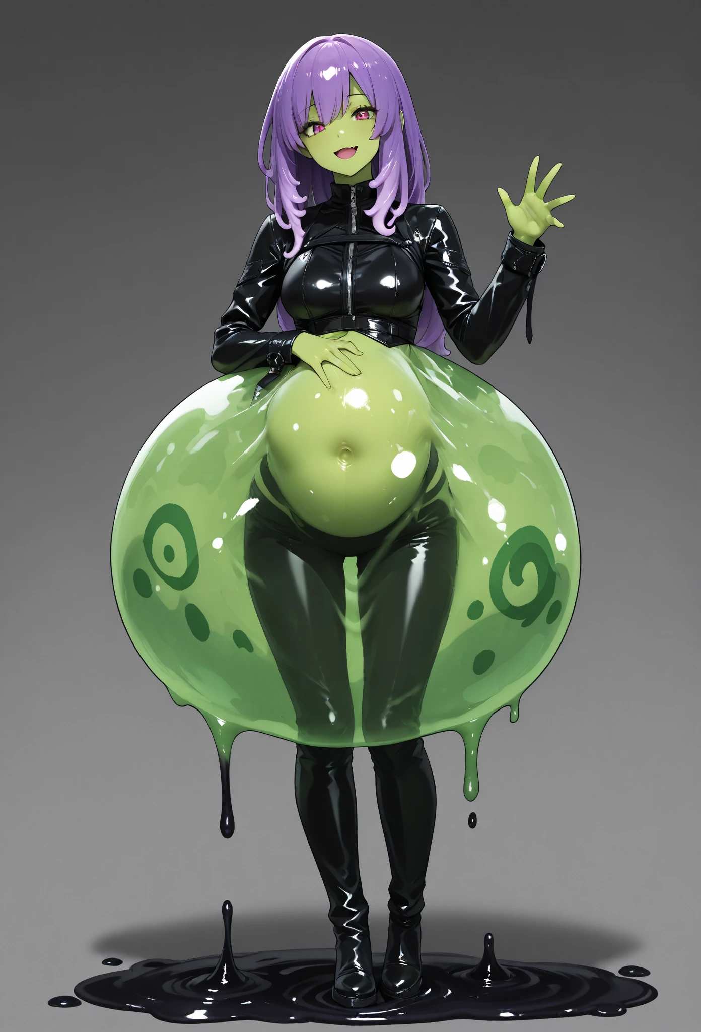 perfect hands,11 years,masterpiece,High quality,clown girl transparent jelly((atropomorphic jelly girl)),short black hair,spectacled,clown,clownский грим,you can see the insides inside,anatomy visible,((see-through body)_