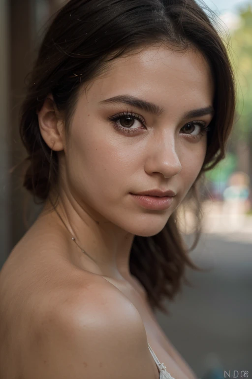 Portrait, shot on Leica, shadowplay, gorgeous lighting, subtle pastel hues, outdoors