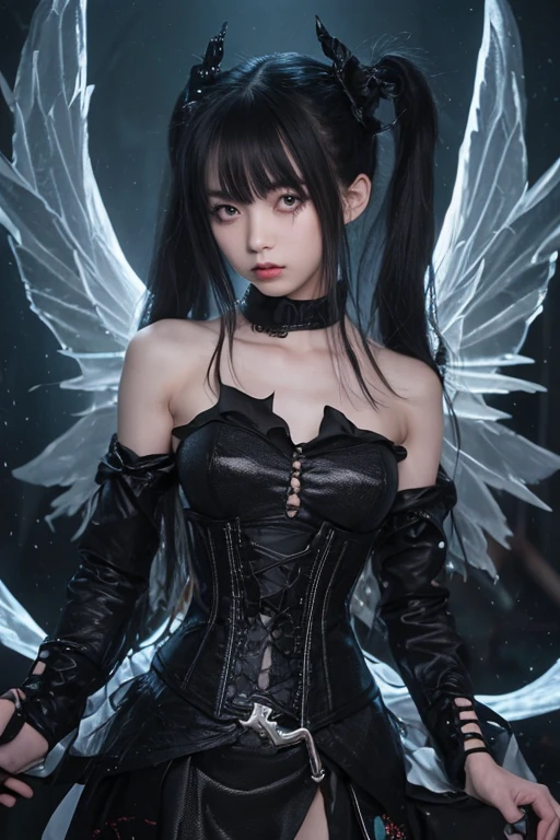 VTuber Black & White Devil Angel Girl Long Hair Icon
