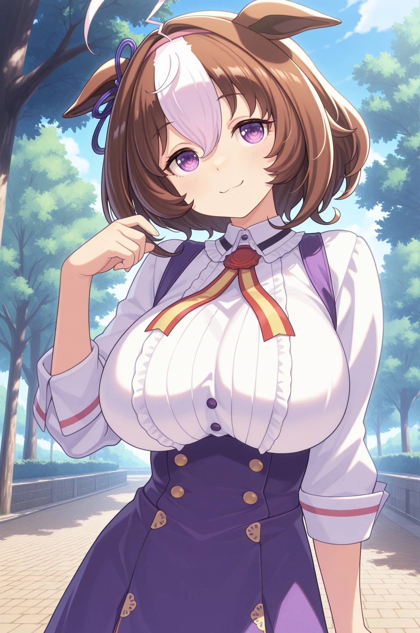 Meisho Doto (Umamusume),Outdoor,((nature,Completely naked,just))(highest quality), (masterpiece), (High resolution), original, Very detailed8K壁紙,((Very detailed)), Very detailed,(1 girl, alone:1.2), (blush:1.2),,,((High resolution)),(Huge breasts:1.10),(highest quality:1.2)short hair