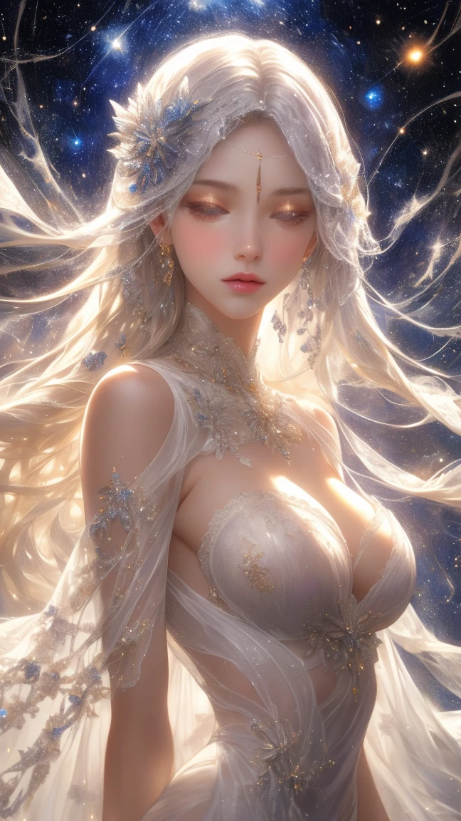 tmasterpiece,movie picture quality,Real Human,nakeness,White,femele,long whitr hair,Slender