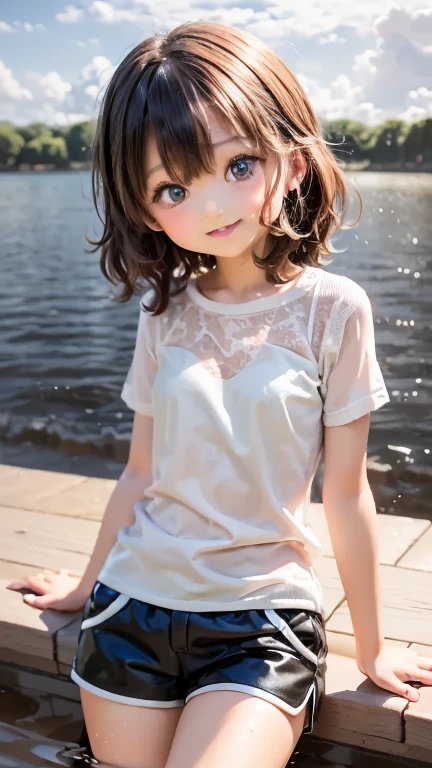 ((Taking a shower))、((Whole Body Ezbian))、((Cowboy Shot))、((whiteTPut on a shirt、))、first class、The true picture、Intricate details、Ultra-high resolution、Depth Field、masterpiece、Professional Lighting、 ((15-year-old girl)),Very cute face, Great face and eyes,No makeup、 (Highly detailed eyes, Highly detailed face),