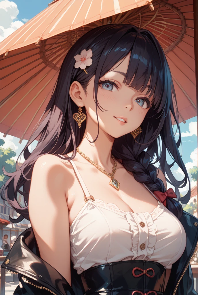 Photo of mature Japanese woman,A MILF,Beautiful face,Curly blonde hair,No bra,visible nipple, wrinkles, oud, Necklace, Crowded paper room, gros-plan, Neutral colors, Barren land,huge-breasted,Round breasts,Big cleavage, Hakata yukata, opening Hakata yukata, grabbing her breasts, breasts showing, ample cleavage, laughing, holding the rubber mask of a man