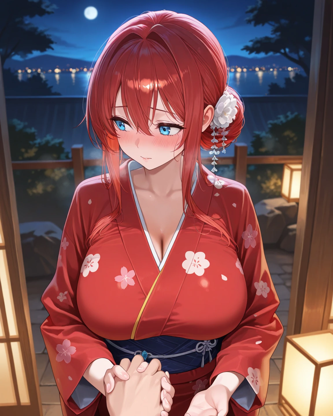幼いBeautiful breastsの美少女、、naked、After the climax(blush:1.5)、Embarrassed、Beautiful Skin、Open yukata、Beautiful breasts,Tied up hair、hot spring
