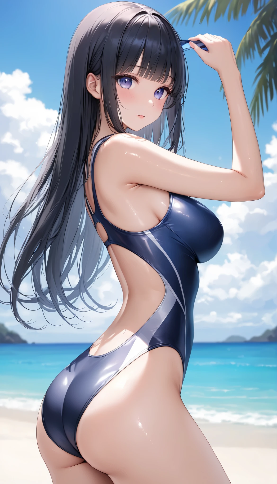 ((highest quality)),(ultra high resolution),(Super detailed),(detailed description),((best CG)),(best work of art),super precision art,amazing drawing art,(Art with precise details:1.5), (A woman wearing a school swimsuit, a captain's hat, and a cigar in her mouth:1.7),(beautiful and well-shaped face:1.7),((School swimsuits detailed and detailed:1.6)),((Confident expression:1.8))