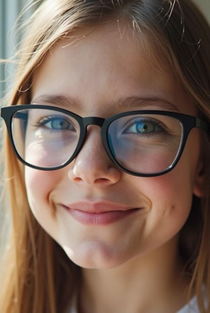 a 15 year old girl with nothing on but glasses