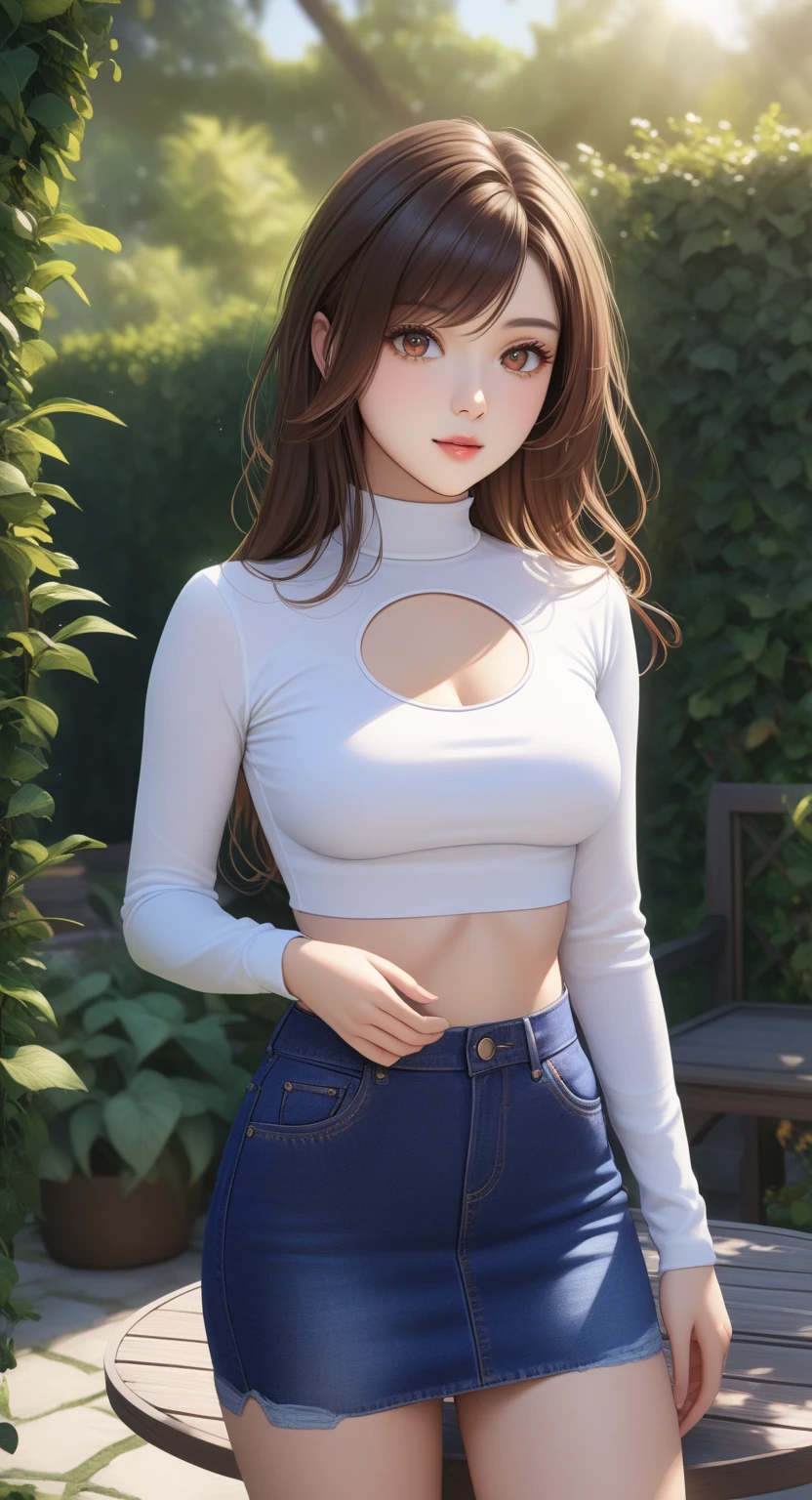 UnderBoob T Shirt, tight leggings, big breast