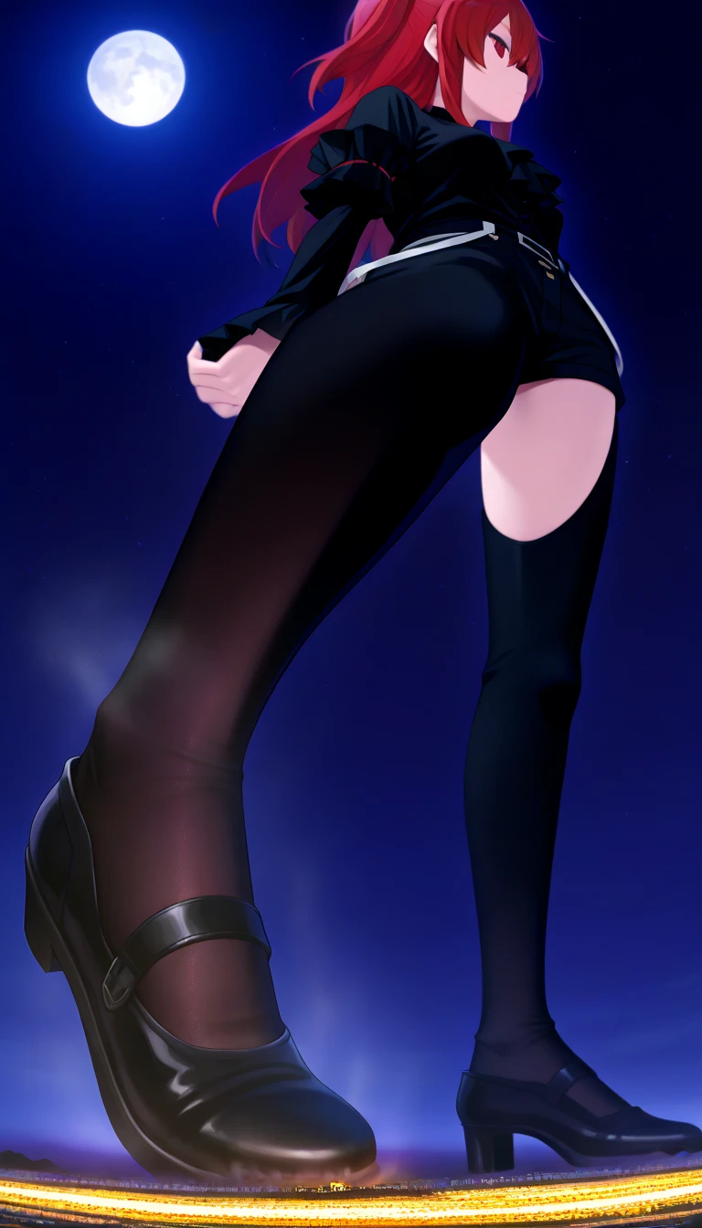 Jessica, who has big breasts and beautiful legs, is standing in a black high-cut bunny suit and fishnet stockings.。