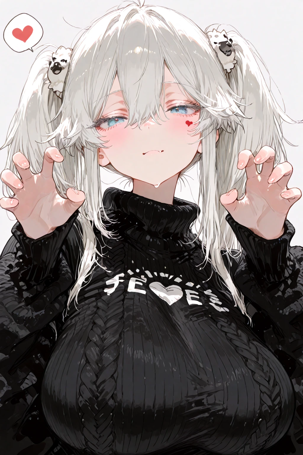 beautiful, masterpiece, Highest quality, anime, One girl, C Cup,Portrait Shot, View your viewers, Covered、Long Hair、nearby、Blue Eyes、art、、White hair,Blue streaked hair, dark atmosphere、Thighs、Braid、Torn_Rough shirt、