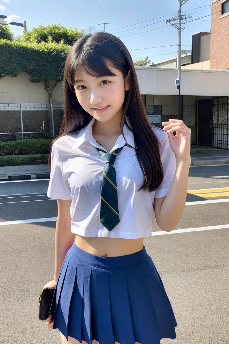 top-quality, masutepiece, High Definition, 16k image, Smartphone shooting、voyeurism、a baby face、Lori、About 15 years old、Beautiful junior high school student、wearing oversized shirt、Wearing an apron:1.1、look from down、Hidden Face、huge breats、I'm raising my arms、Colossal tits、Muchimuchi、thick legs、thick thight、Slender big, Plump arms、(breasts pocket)、(Rocket Tits), Constricted waist, (Looking away), Boobs that are about to overflow, (thick legs)、Classroom