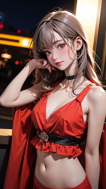 masterpiece, best quality, (realistic,photo-realistic:1.4), (RAW photo:1.2), extremely detailed CG unity 8k wallpaper, delicate and beautiful, amazing, finely detail,official art, absurdres, incredibly absurdres, huge filesize, ultra-detailed, extremely detailed, extremely detailkcaled girl,extremely detailed eyes and face, light on face,little smiles,(long hair:1.3),(caramel hair:1.3),room,nature,small breast,yuuki asuna,(wearing red dress:1.4)