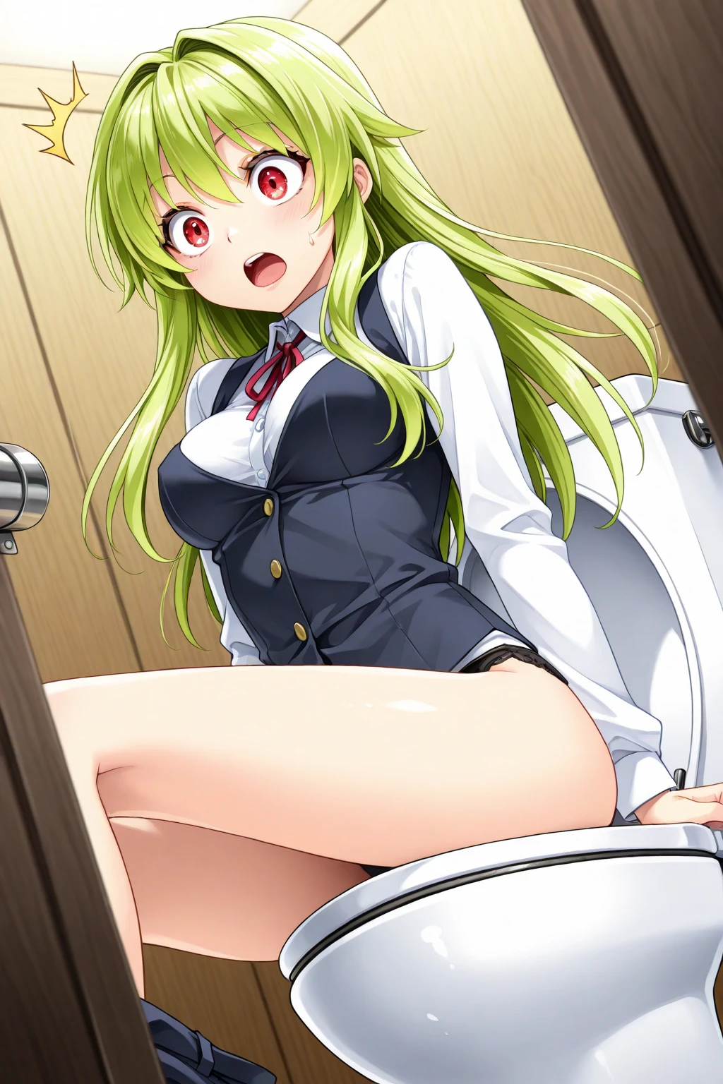 c.c.、Code Geass、Green Hair、Cute Woman、Thick thighs、Best image quality、High resolution、masterpiece、super high quality、Spread your legsしゃがむ、orgasm face、Spread your legsしゃがむ、Black patterned panties、I see your pink panties、Big Ass、Big Breasts 、Blushing、4K quality、Blushing、Proud face、Wearing black knee socks、bed、Spread your legsしゃがむ、Panty shot、Sweaty all over、Heavy breathing、Chest is bobbing up and down、heart、Condescending look、Low - Angle、Zoom in on the crotch、Cowboy Shot、Sit on the living room couch with your knees raised, Spread your legs