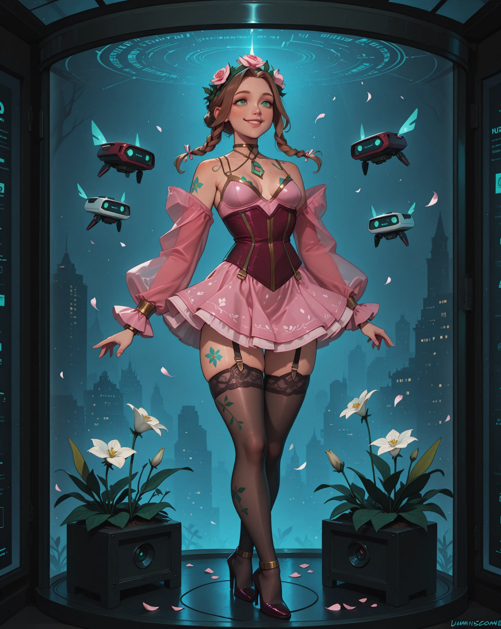 (Browsing Caution)、(alone)、Photorealistic perfect body、super high quality、Realistic Ultra HD、Japanese women、(Standing in a busy street at night:1.4)、(Underarm:1.5)、(Focus on the face:1.7)、(Huge breasts:1.4)、(Cleavage:1.5)、(Erotic small bra:1.5)、(Erotic G-String:1.5)、(Medium Hair)、(Blonde:1.3)、(garter belt:1.5)、(Knee-high socks:1.5)、(Baby Face:1.1)、(smile)、(Dark eyeshadow、Thick eyeliner、Gal-style earrings、Gal style bracelet、Gal Makeup)、(Cleavageに埋もれたギャル系ネックレス:1.3)
