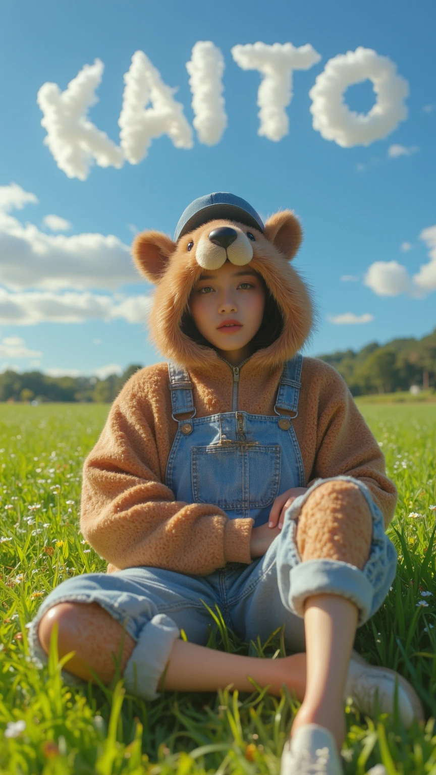 Secretly photographed cute bear mascot light brown Take off the costume and become a real bear. Inside was oozing butter.