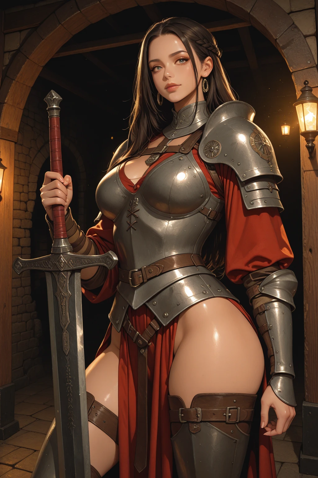 The woman, The woman, poca CLOTHES, CLOTHES, knee high boots, Bracelets on the legs, ((sea at the bottom)), renaissance, very detailed renaissance, Realistic long-term photography, 4k, ((by the wide, brown hair, By the chestnut)), Red lips, (((garagantilla, shocks))),bracelet, sexy,red lips, brown eyes,((big breasts, big breasts, breasts, pussy, spread legs)), pantyhose, How, semen, facial, oral, Howbath, Bukkake, (((NSFW,+18))), lucia auditore, (((Gold Mask)))