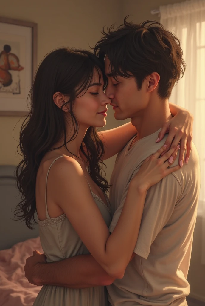 A young man and woman，Hold together，Very intimate。There is a saying in psychology that physiological liking is true liking。So what kind of expression is physiological love?？It&#39;s both men and women.，As soon as we meet, I want to kiss each other，Hug，Hug，This kind of love is the most original and pure。