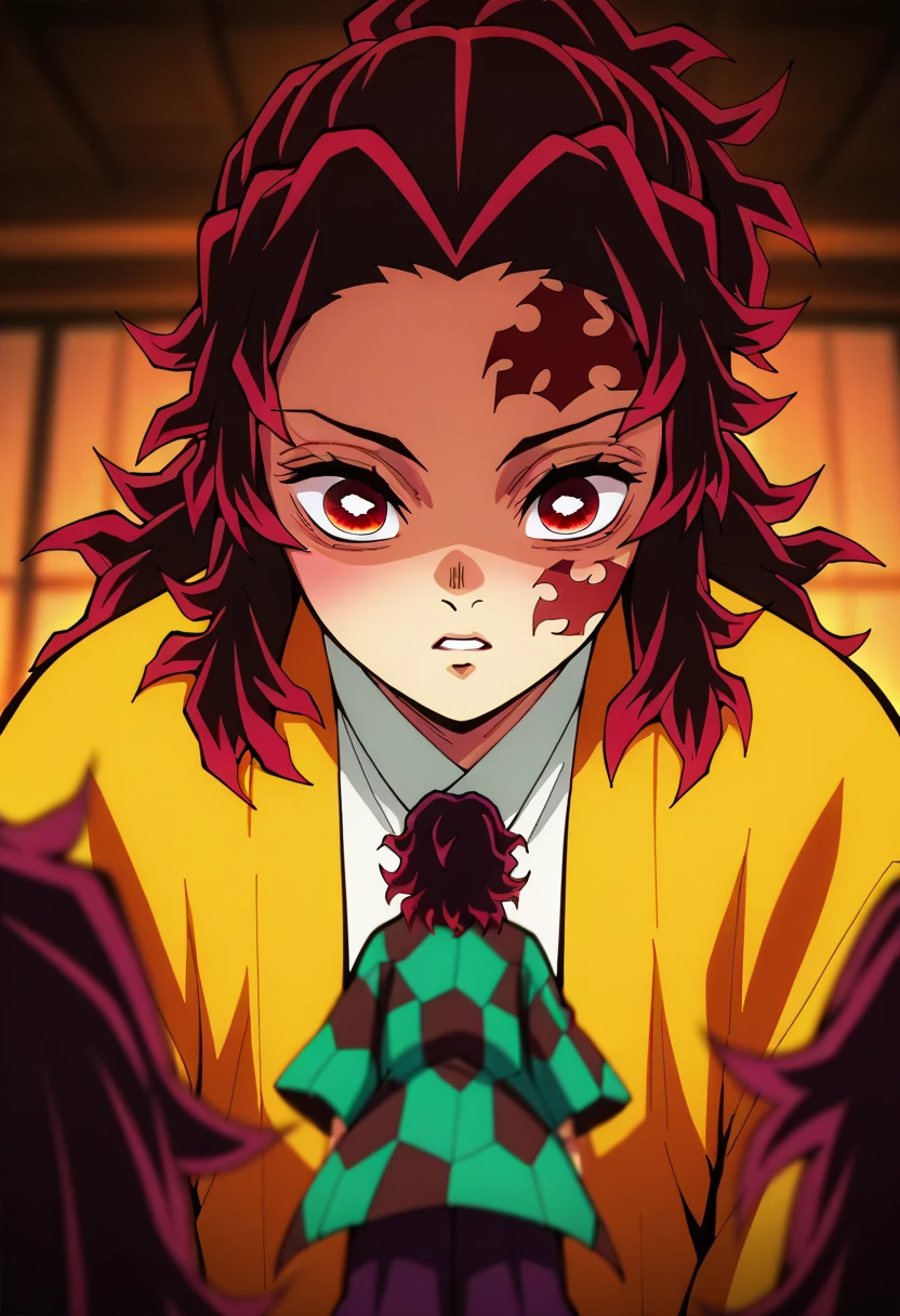 goblin enginner, red hair, golden eyes, green skin, full body art