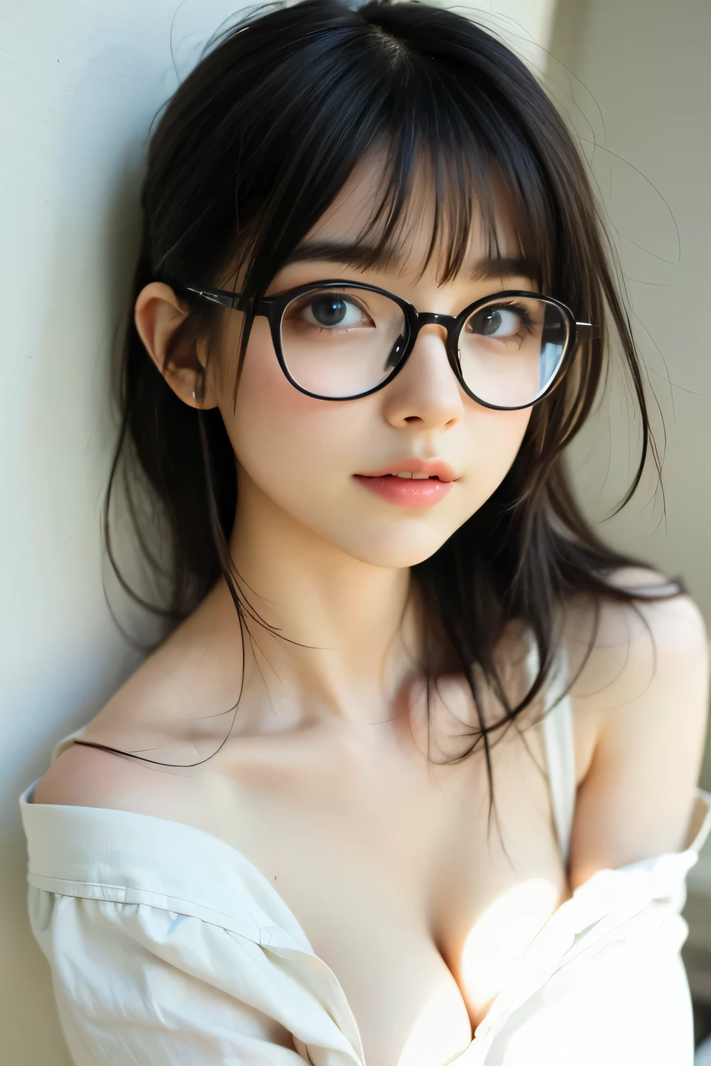 View your viewers,Leaning forward,(Random cute clothes),(Random Animation Pose),(Thin type),(Large Breasts),(Random hairstyle),(Best image quality, (8K), Ultra-realistic, 最high quality, high quality, High resolution, high qualityの質感, Attention to detail, Beautiful details, Fine details, Highly detailed CG, Detailed Texture, Realistic facial expressions, masterpiece, in front),(Wear glasses:1.1)