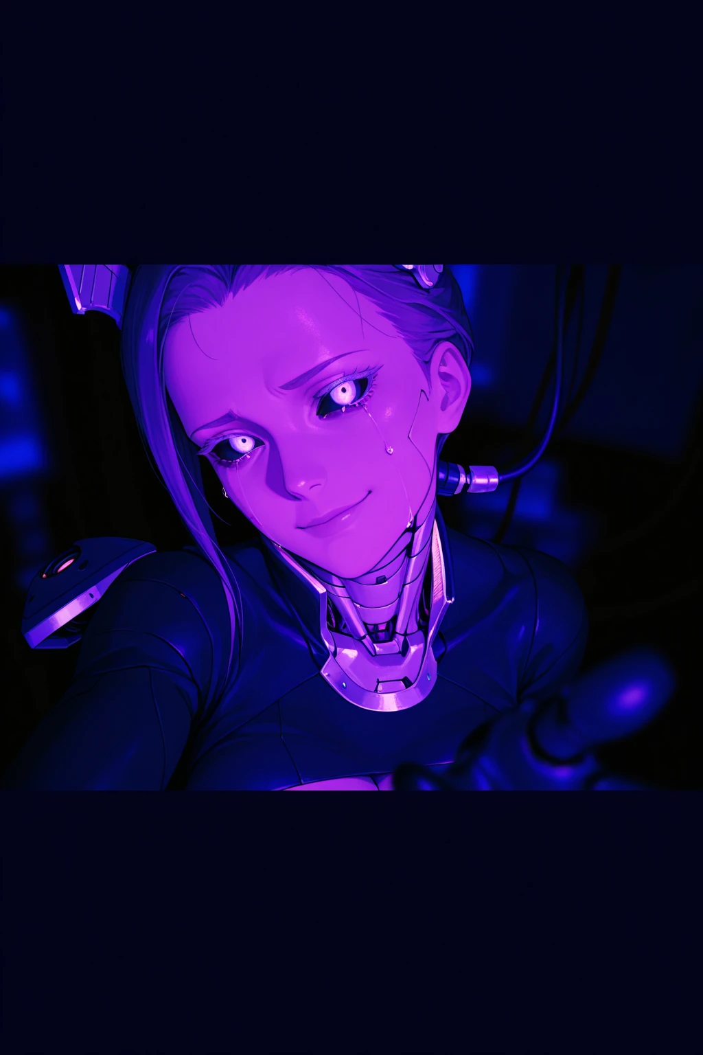 A hot sexy alien girl on a surgery, tapuching the penis of a man. The alien has blue skin and a long tail. She is wearing a white doctor coat and white latex gloves. Small breasts. Black bright eyes.
