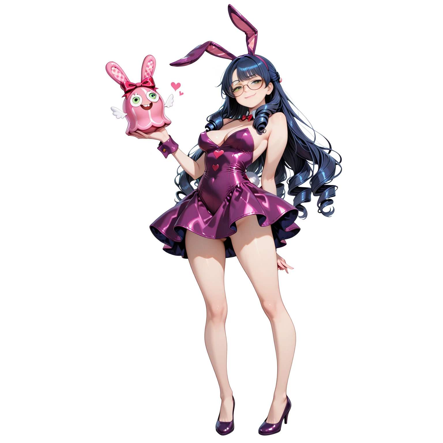 best quality,ultra detailed,extremely detailed and beautiful,perfect anatomy,perfect hands,15-year-old,(AZKi),embarrassed,purple eyes,black hair,multicolored hair,mesh pink hair,pink colored inner hair,hair ornament,long hair,breasts, (bunny girl),black leotard,(Fishnet tights), wrist_cuffs, cufflink,high_heels,casino,knees up,