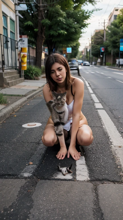 Femme dévoilant sa chatte a tout le monde dans un metro, les passagers admire tous avec un visage amoureux
