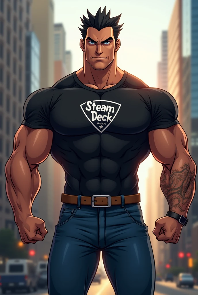(NSFW: 1.5), Chris Redfield ,(man kneeling: 1.2) , (Seriously injured), (Close your eyes.), Open mouth, show teeth, (Wearing a navy blue round neck T-shirt with a police logo.: 1.3), (Navy blue jeans), Korean guy , korean men, (High gloss details), chest muscles, Big arm muscles, blood vessel, big muscles, Broad shoulders, looking at the audience, Balancing the eyes, (Make eye contact),(Torn shirt: 1.5), (wound: 1.3) , (blood splatters) ,( abrasions on face: 1.5), (Blood stains on the face and body: 1.5) ,(Torn shirt: 1.5) , (Look up: 1.1) , (genital very long big : 1.5), (Big testicles), (Erection of the penis: 1.5), middle of the road,(Fire blazes behind:1.3)