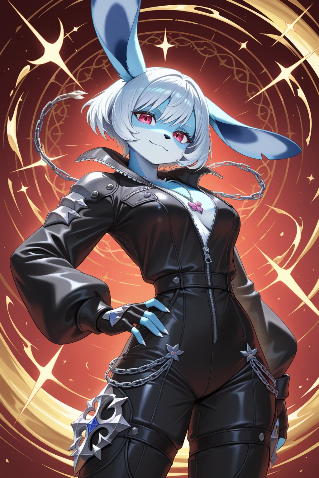 White hair girl, face with a calm expression looking up, vestimentas : black swimsuit, black thigh high socks.