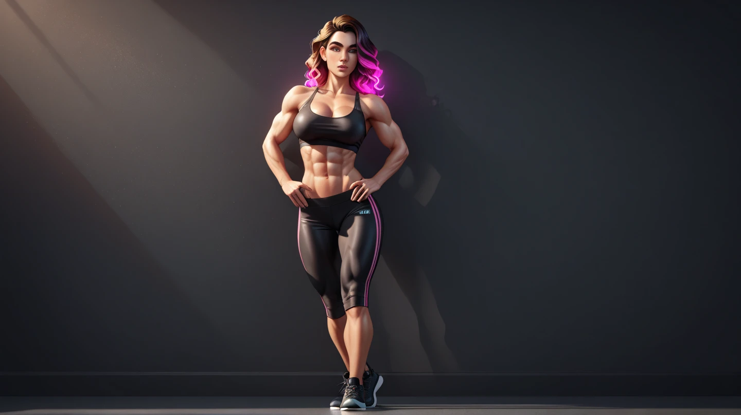 (masterpiece, best quality, high quality:1.4), highres, (ultra-detailed, highly detailed:1.2), full body, 4k, a woman in a bikini and purple underwear posing for a picture, muscular girl, extremely detailed artgerm, bodybuilder superhero bikini, [ 4 k digital art ]!!, biomechanical oppai, rossdraws 2. 5, cutesexyrobutts, oppai cyberpunk, muscular ultraviolent woman, chun li at the gym, muscular!! sci-fi