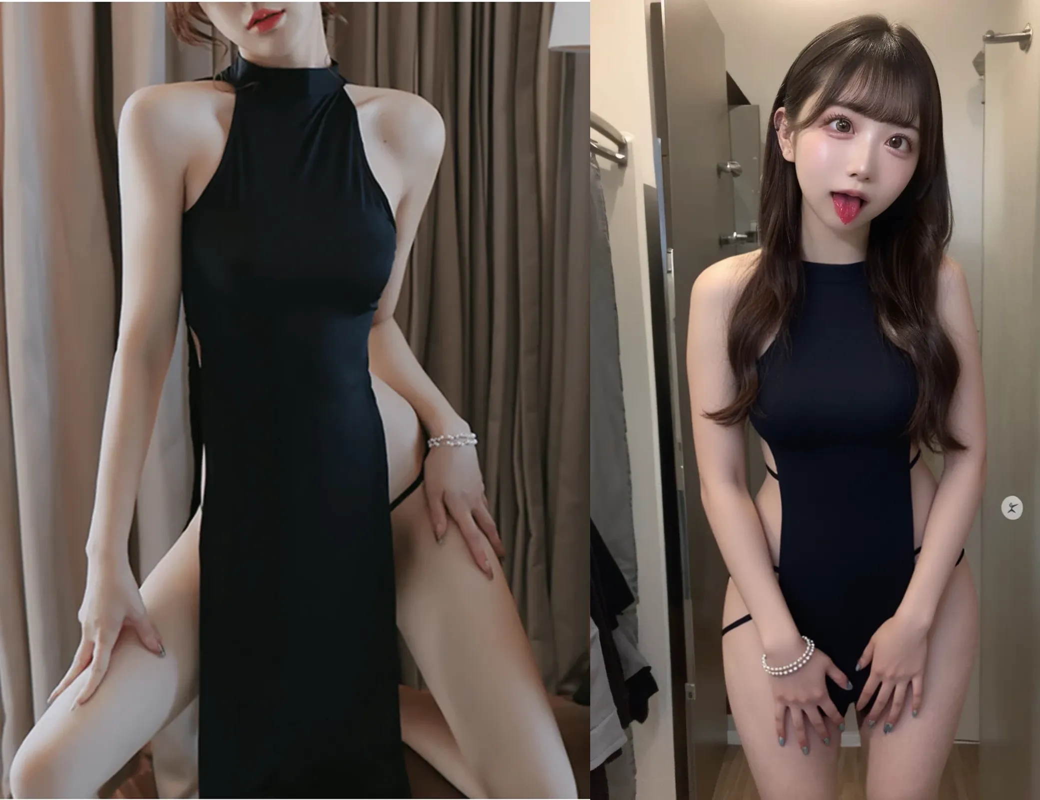 selfee、s ass、Cami One Piece、Bedrooms、stright long hair、bangss
