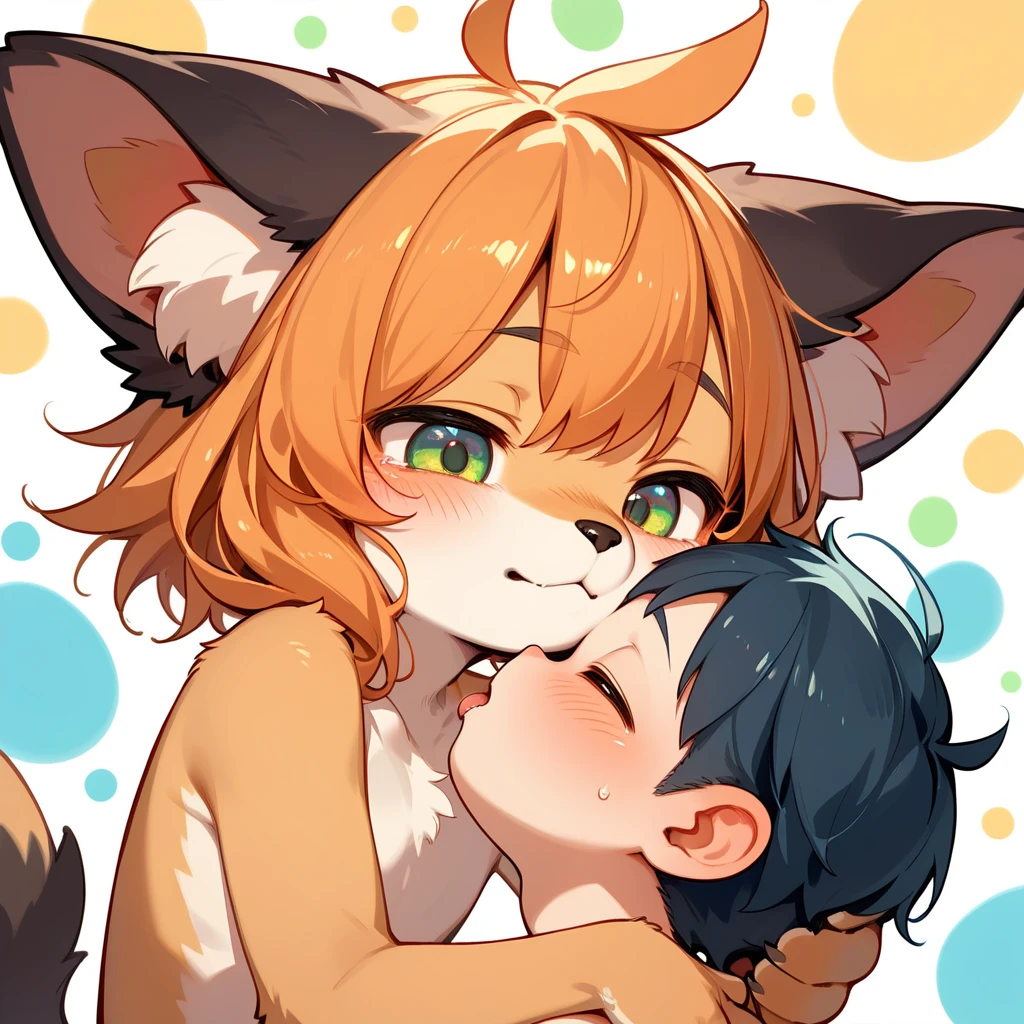 Kemoshota, peaches、sniffing