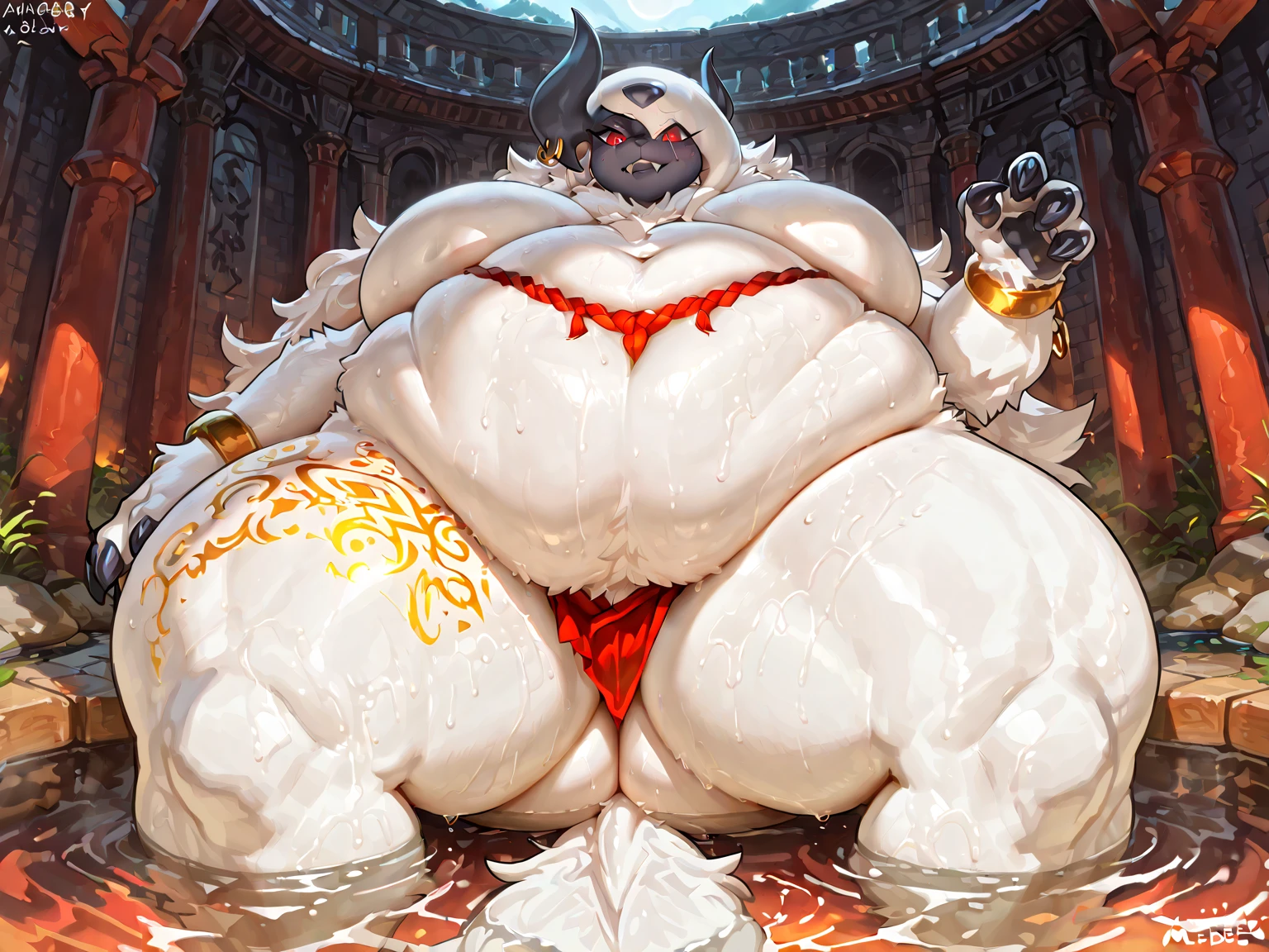 ,(gigantic breasts:1.7) hyper breasts , mother , hourglass figure, thick thighs, voluptuous , (huge thic:1.9) (large curvy:1.9)detalied eyes], score_9, score_8_up, score_7_up, score_6_up, score_5_up, score_4_up,huge breasts, 
shrug \(clothing\), , thick thighs, thighhighs,], ,    ,blue eyes,  detalied pupiles,  huge ass, (fat ass:1.9)bimbo  bid lips , large curvy,  huge breasts,  2d,asura style {{score_9, score_8_up, score_7_up, source_Cartoon, rating_explicit, very aesthetic,}} BREAK lovely mom, , covered nipples)}, perfect face, perfect hands}} BREAK {{}} huge breasts, huge ass, big ass, massive ,ass focus demon girl huge butt  (hyper curvy:1.5) (huge thic:1.5) (large curvy:1.5) score_9,score_8_up,score_7_up, beautiful dark elf girl, ultra horny face, (black skin), large breasts, curvy body, pointy ears, white hair over one eye, muscular, pelvic bones visible, wide hips, sexy pose, legs spread wide, legs apart, legs up. sexy hand position, perfect hands, perfect fingers, elegant rings, nipple piercings, jewelry, squeezing harness, squeezing straps on leg, high heels, narrow waist, black sclera, horns, wings, yellow glowing eyes,
bathing in blood, wet hair,  laying down, pussy exposed, perfect pussy, puffy pussy, swollen pussy, drooling pussy, 